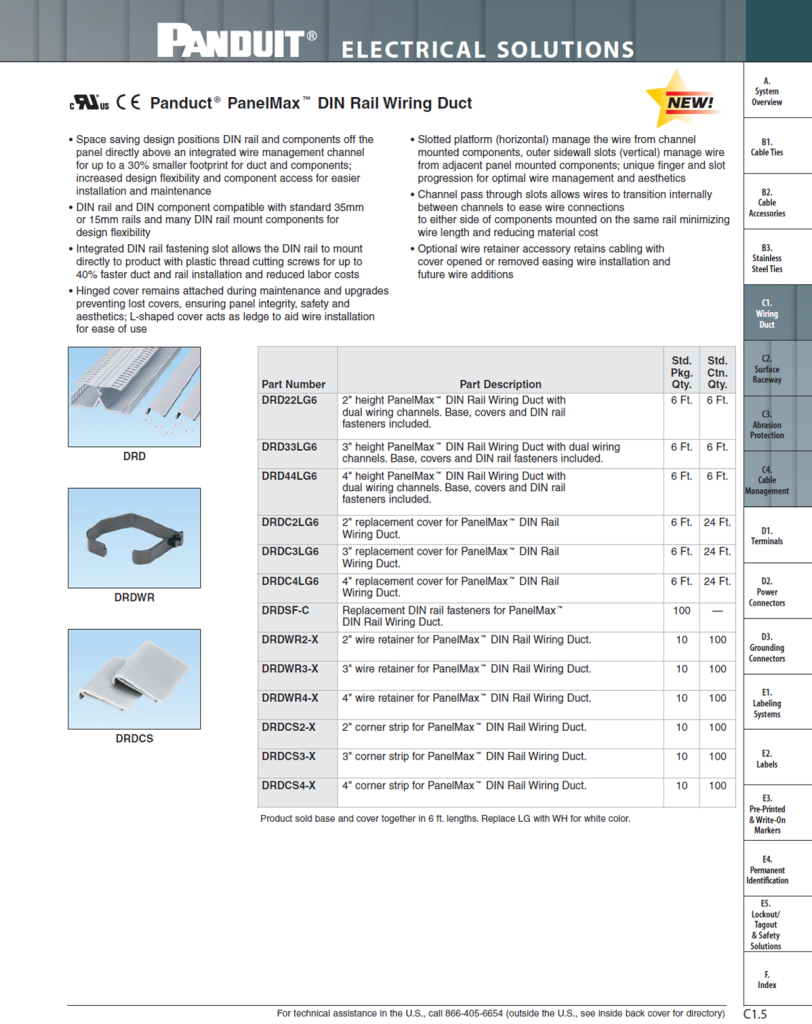 Panduct PanelMax DIN Rail Wiring Duct