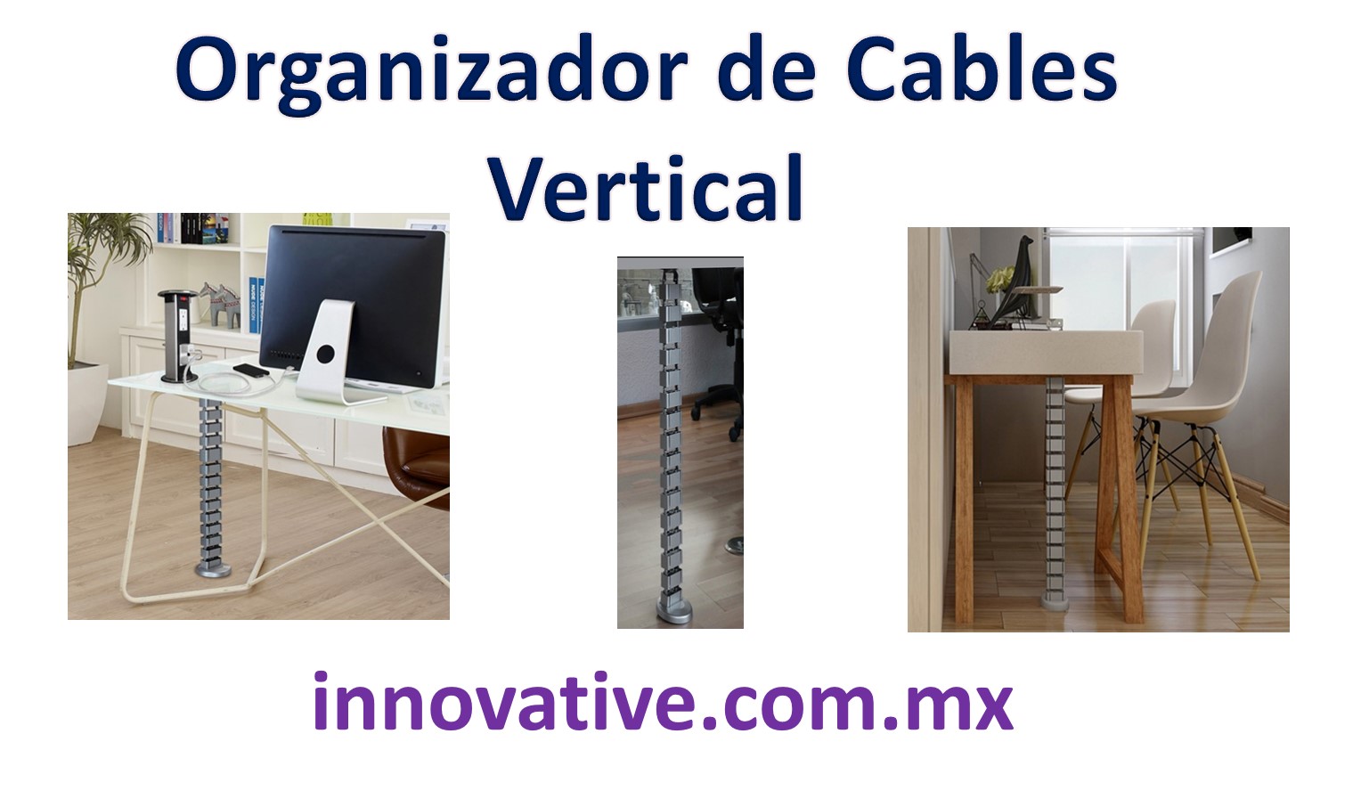 Organizador de cables vertical articulado, ideal para llevar los cables del  piso a mesa o a la cubierta del escritorio de manera