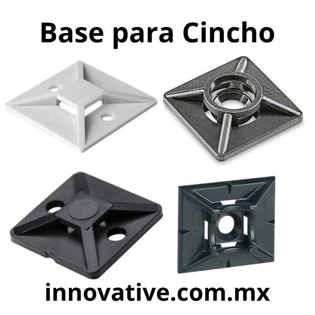 Base para Cincho con Adhesivo, 1 x 1, 1.5 x 1.5, 2 x 2, Alta Temperatura